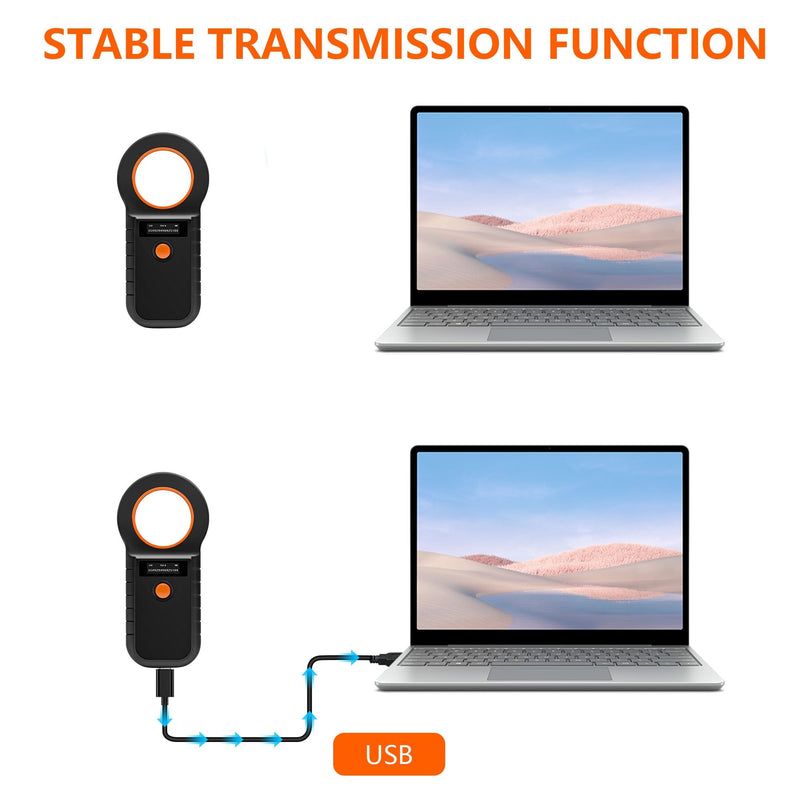 GBformat Pet Microchip Scanner OLED Chip Reader for Dogs Rechargeable USB Animal Chip Reader Chip Reader Pet Chip ID Scanner for Pets - BeesActive Australia