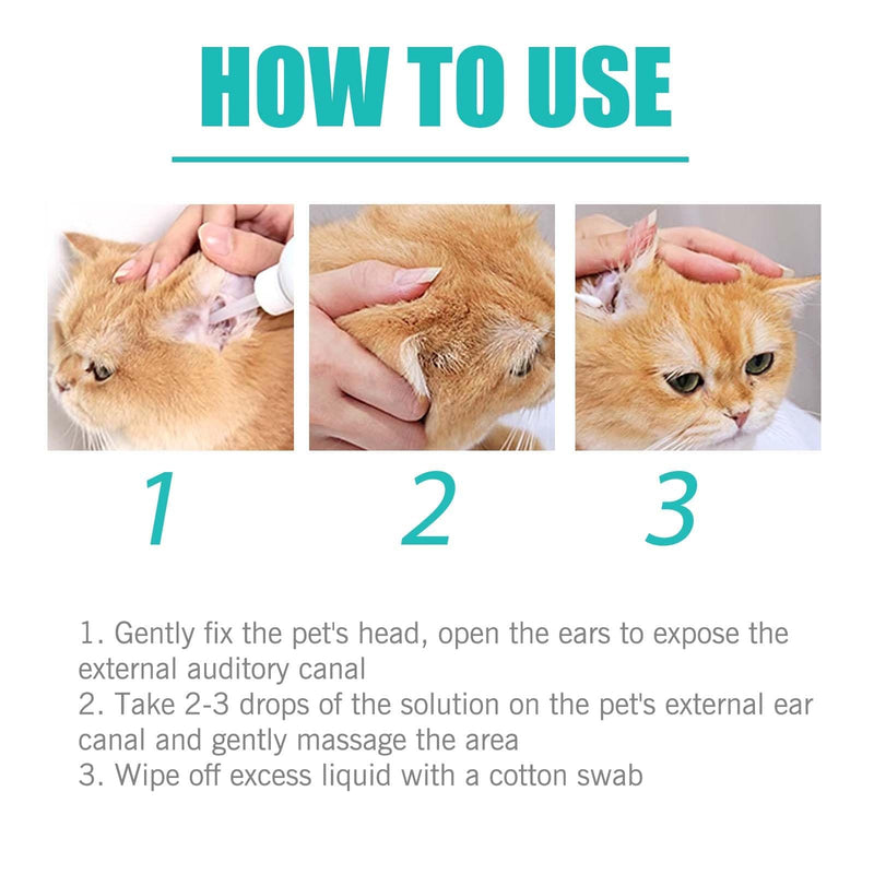 Aloe-based Ear Cleanser for Dogs and Cats - Quick Relief from Infections and Odors, Gently Clears Debris and Wax - For Clean and Happy Pets