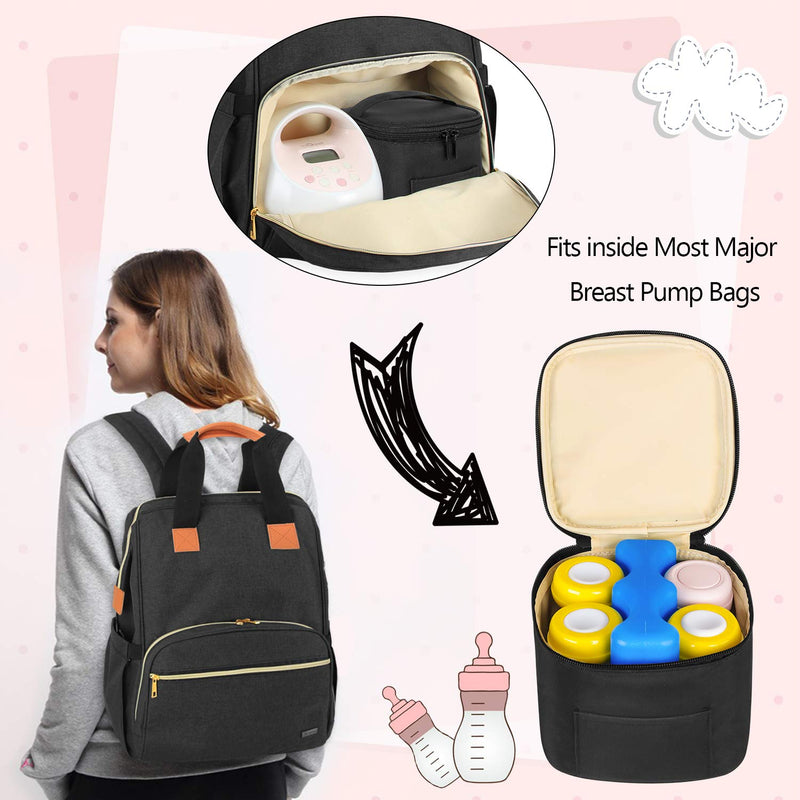 Teamoy Breastmilk Cooler Bag with Ice Pack, Baby Bottles Bag for up to 4 Large 5 Ounce Bottles Without Nipple, Perfect for Working Mom Mother, Black - BeesActive Australia