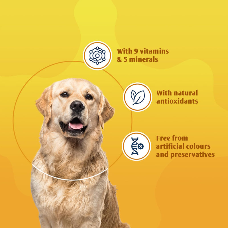 Dog Multivitamins Nutritional Supplement - 9 multivitamins and 5 micronutrients - 70 tablets - for active lifestyle and immunity