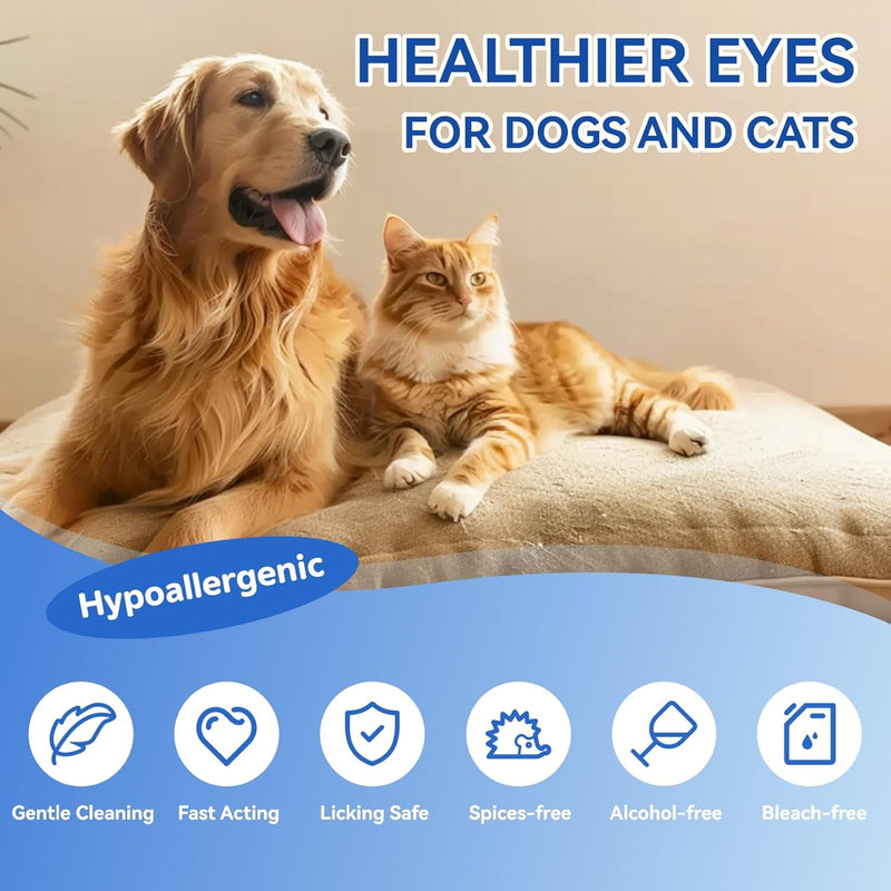 150PC Eyes Wipes for Dogs - Tear Stain Remover for Dogs - Dog Eye Cleaner,Eye Debris, Discharge, Mucus Secretions - Eye Wipes for Dogs & cat Eye Wipes - 3.2 inches (3.2 Large) 3.2 Large - BeesActive Australia