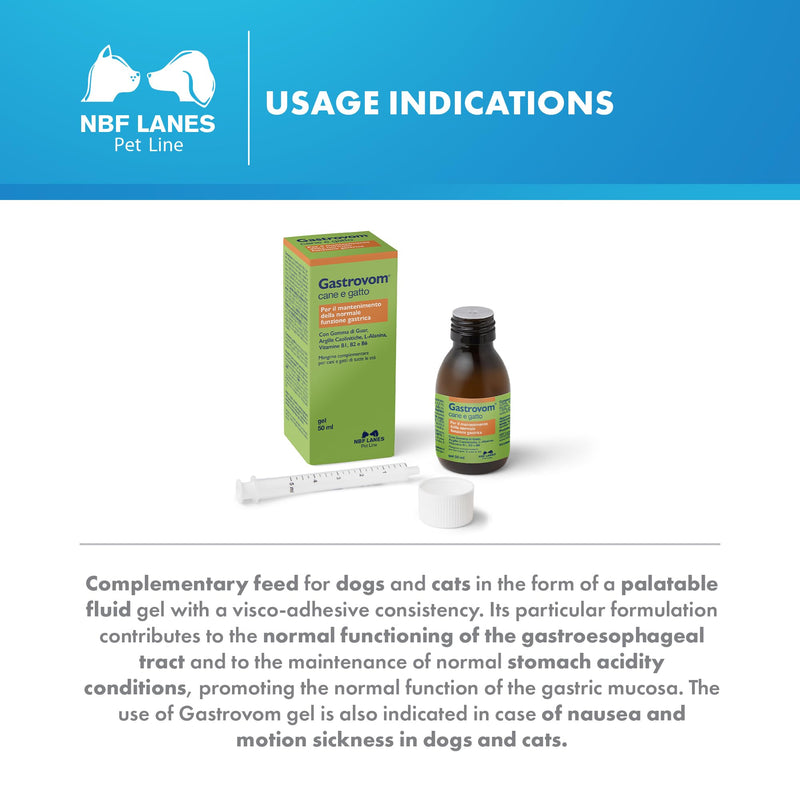 NBF Lanes Gastrovom – 50 ml Palatable Gel for Dogs and Cats – Supports Normal Gastric Function – For Gastric Comfort and Digestive Well‑Being