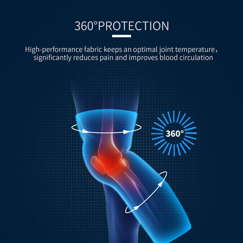 SKDK Full Leg Sleeves Long Compression Leg Sleeve Knee Sleeves Protect Leg, for Man Women Basketball, Arthritis Cycling Sport Large (1 Pair) 02_Black Pro