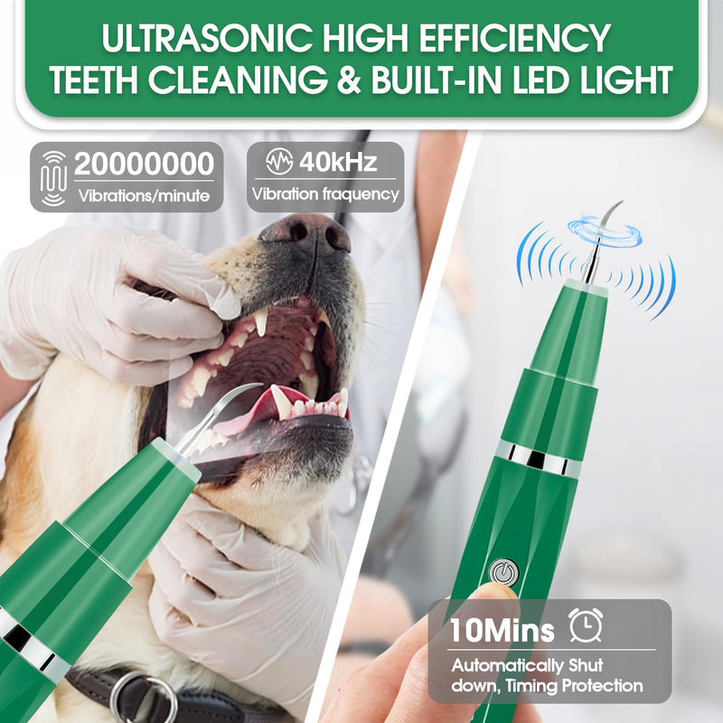 Dog Teeth Cleaning Kit with Pet Oral Spray, Dog Dental Care-Plaque Remover for Teeth, Cleans and Relieves Tooth Sensitivity, Universal for Dogs & Cats, Dark Green - PawsPlanet Australia