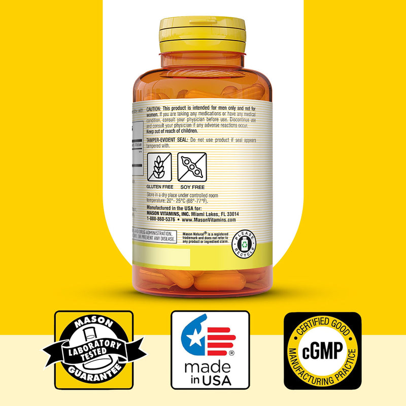 MASON NATURAL Saw Palmetto 500 mg, Supports Prostate Health & Urinary Function, 90 Capsules
