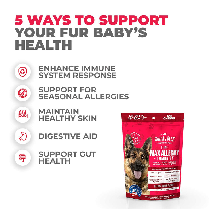 Mighty Petz MAX Dog Allergy Relief + Mighty Petz MAX Dog Multivitamin Bundle - PawsPlanet Australia