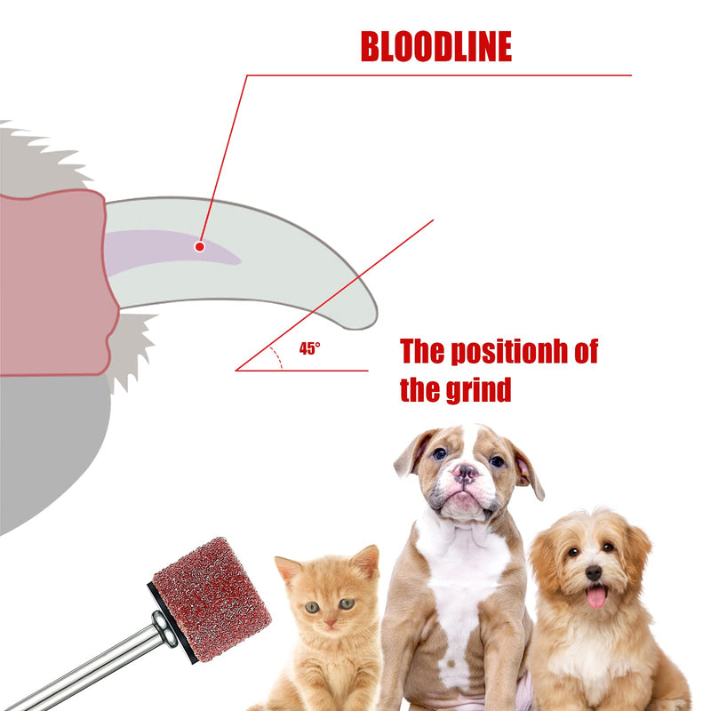 26 Pack Nail Grinder for Dogs Replacement Kit Sanding Drum Set Grit Sand Bands Shank Rotary Tool Kit Pet Nail Smoother Dog Claw Care (80#/120#)