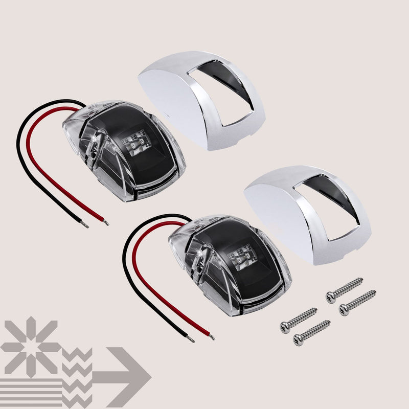 ONLINE LED STORE TRUE MODS Red Green Marine Navigation Light for Boats [USCG ABYC A-16 1NM] [IP67 Waterproof] [Chrome & ABS] 1 Nautical Mile Visibility Navigation Light for Fishing Boat Pontoon Yacht - BeesActive Australia