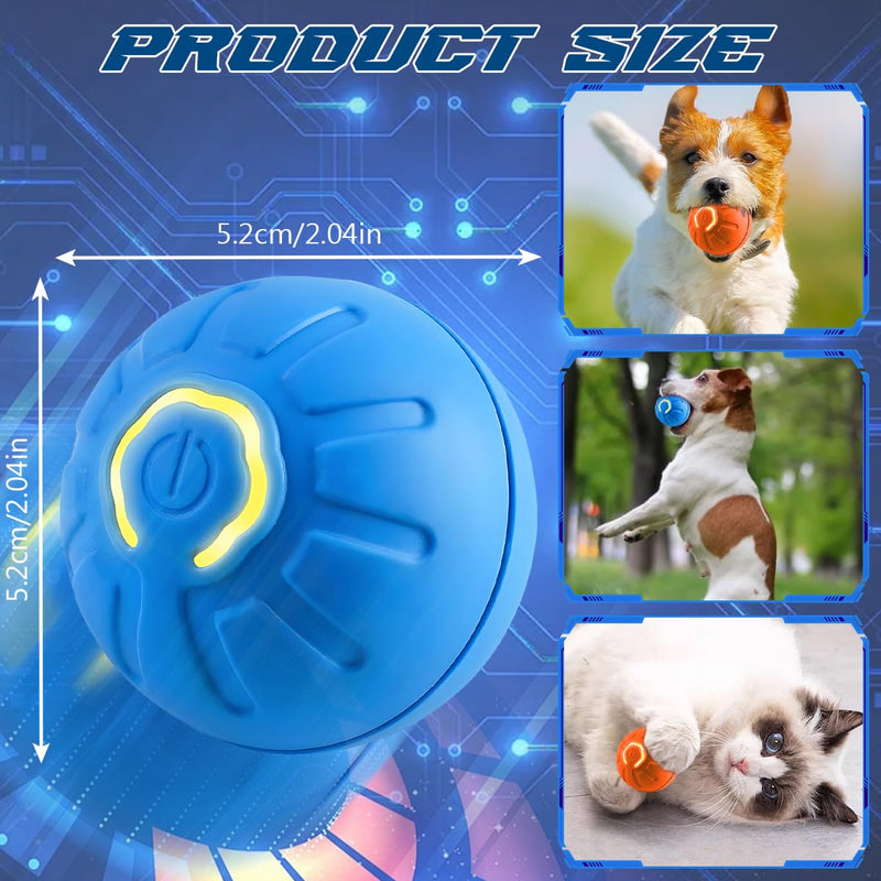 2 Pcs Shaky Ball Toy for Dogs,2025 New Shaky Dog Ball,Upgrad Interactive Dog Ball Automatic Moving Dog Toy Ball,USB Rechargeable Vibrating Dog Ball Remote Control Pet Ball for All Dogs(Orange+Blue) - BeesActive Australia