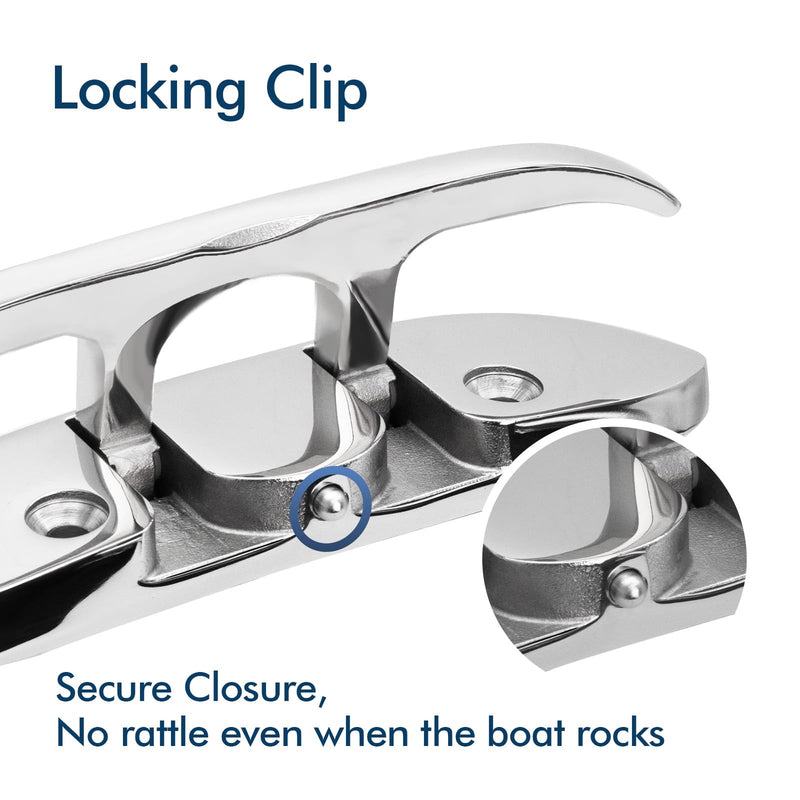Stainless Steel Boat Cleat, 4.5" / 6" Marine Grade 316 Folding Cleats with Backing Plates, Flip Up Cleat for Dock Kayak Sailboat Yachts 4.5" 4 Pack - BeesActive Australia
