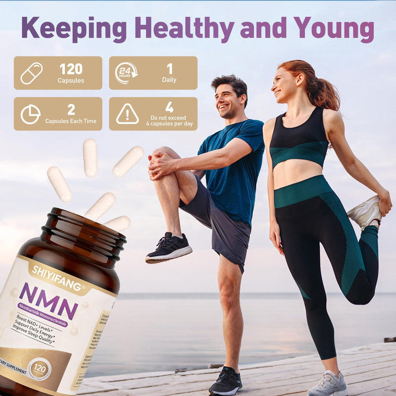 NMN Supplement 600mg with Resveratrol, NR & Quercetin – Cellular Energy, Healthy Aging & Sleep Support – 120 Capsules (60-Day Supply)