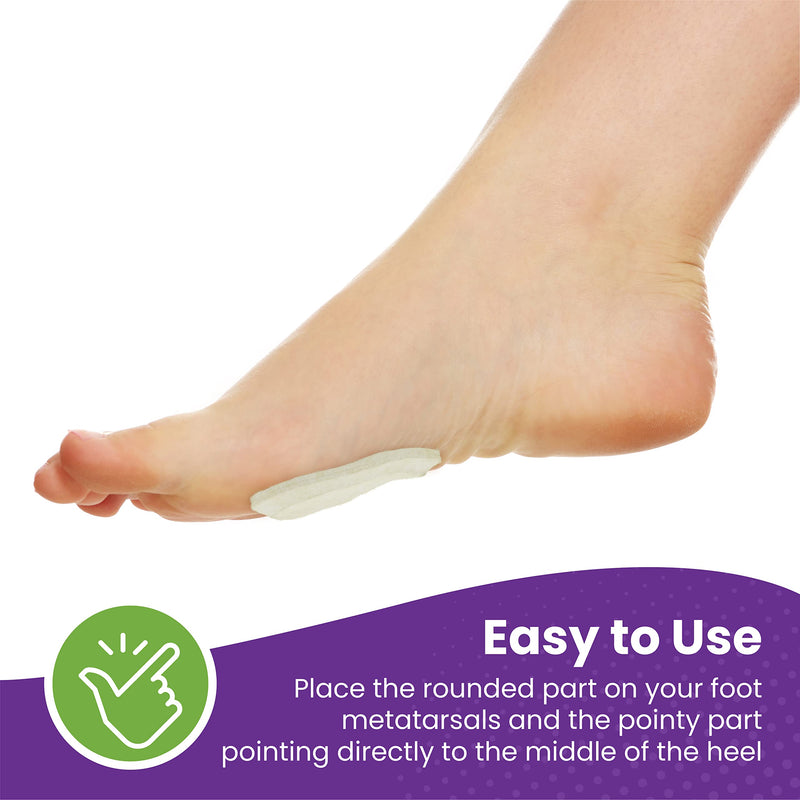Metatarsal Felt Foot Pad Skived Cut (1/4" Thick) - Made in USA - Felt Metatarsal Pads for Women and Men - Ball of Foot Cushion - 6 Pairs (12 Pieces) 1/4\" Thick