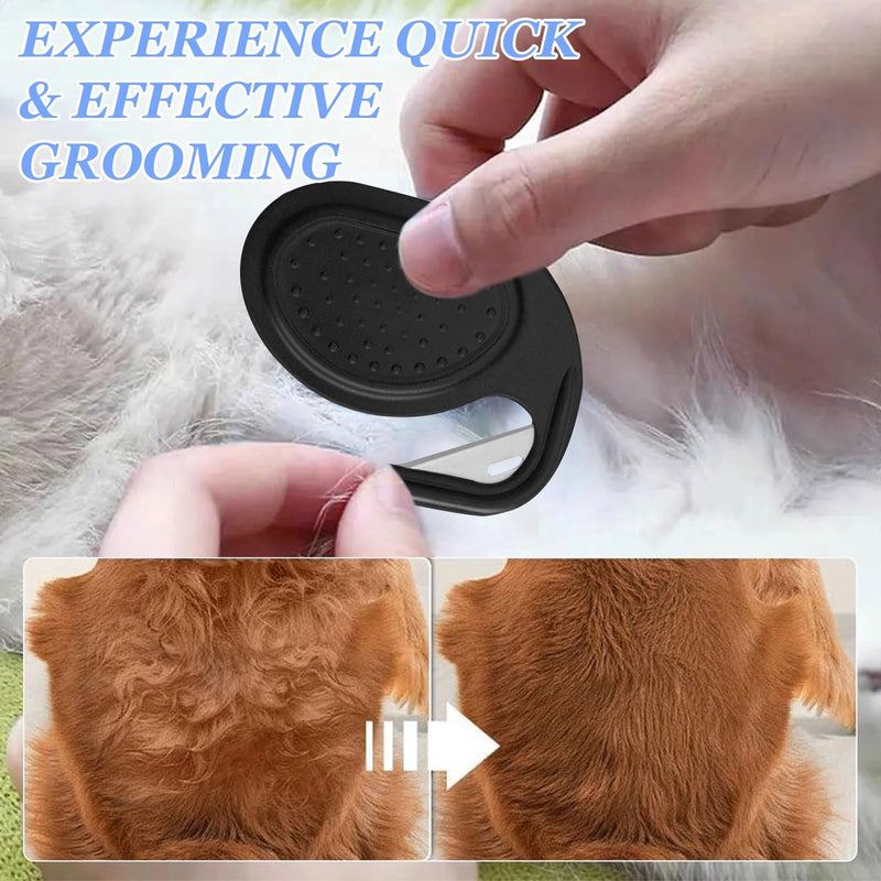 Pack of 2 Knotting Comb for Cats and Dogs, Pet Knotting Comb, Knot Comb Tool, Detangling Knife Cat, Knot Comb Hair Removal Tool, Pet Detangling Knife with Steel Blade (Black) Black - BeesActive Australia