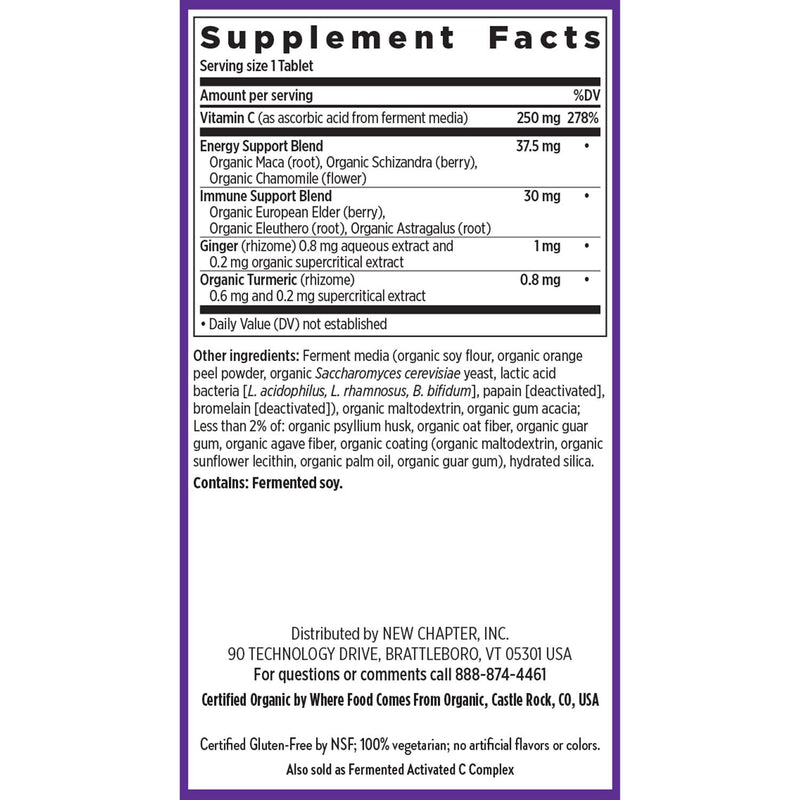 New Chapter Vitamin C Immune Defense Supplement, 30 Count | Excellent Source of Vitamin C with Elderberry for Healthy Immune Support, Made with Organic Herbs, Non-GMO and Gluten Free 30 Count (Pack of 1)