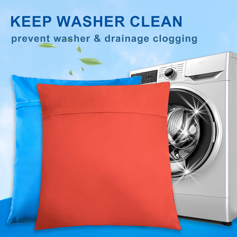Pet Laundry Bag, Pet Washing Bag for Guinea Pig Cage Liner, Dog Bed, Pet Fleece & Blanket, Stop Pets Hair Clogging Washing Machine, Pet Laundry Helper - 30"×35", Orange 30x35in - BeesActive Australia
