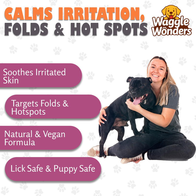 Yeast, Folds & Hot Spot Balm For Dogs. Natural Skin Relief Balm For Dog Skin Folds, Wrinkles, Hotspots & Itchy Skin, Vegan, Puppy Safe, Lick Safe - Handmade In UK (50g) 50g