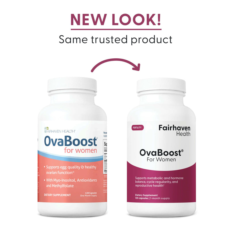 Fairhaven Health Ovaboost Fertility Supplements for Women | Conception for Her Support Ovulation & Egg Quality with Myo-Inositol & Folate | Prenatal Vitamin Natural Fertility Support | 120 Capsules