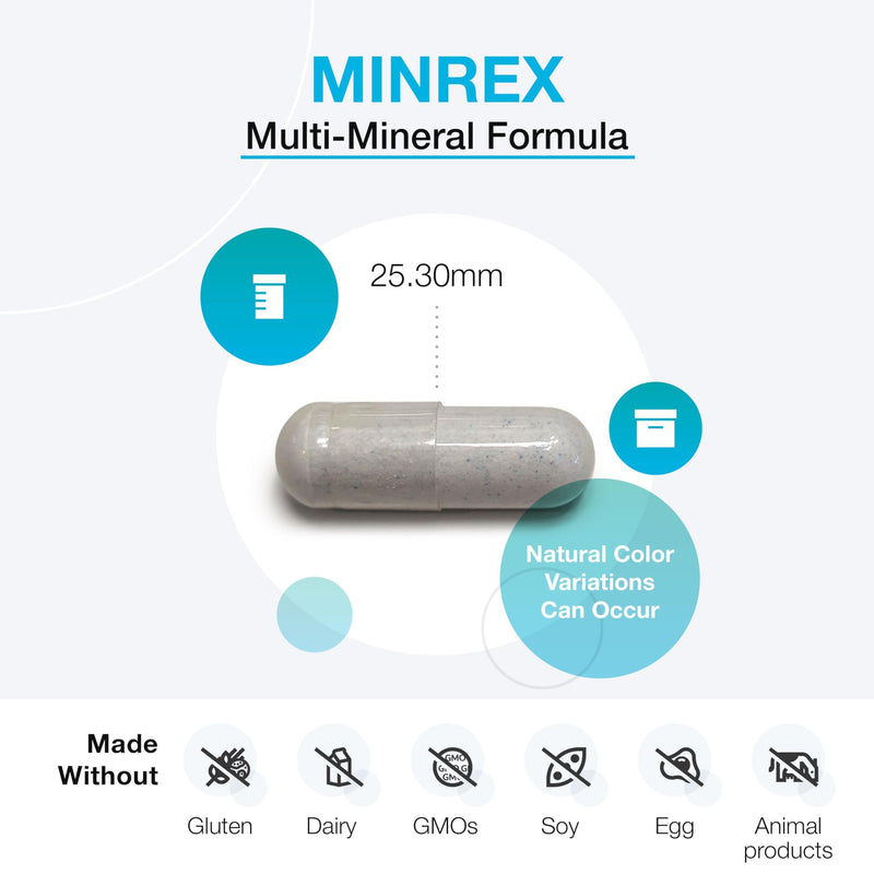 XYMOGEN MinRex Multi-Mineral Supplements, 120 Capsules | With Iodine, Selenium, and Potassium to Support Mineral Repletion, Sports Nutrition, Soy, Gluten, and Dairy-Free