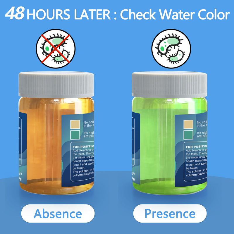 Coliform Bacteria Test Kit: 12-Pack Easy at-Home Well, Tap, Pool, Spring, Pond, Lake Drinking Water Quality Test 12 Tests