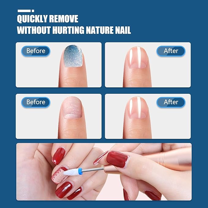 Depvko Set di 19 punte per trapano per unghie, 332 pollici per cuticole diamantate e kit di punte per unghie in gel acrilico ceramico, strumenti per nail art, punte per la rimozione delle cuticole -  Australia