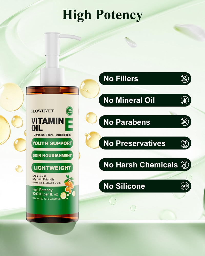 16 Fl oz Pure Vitamin E Oil For Skin Daily Body Care - 500mL | Natural vit e Nail Oil for Face, Skin, Body and Hair, Maintain Youthful, Nourish Dry Skin, Antioxidant, Fade Scars 16 Fl Oz (Pack of 1)