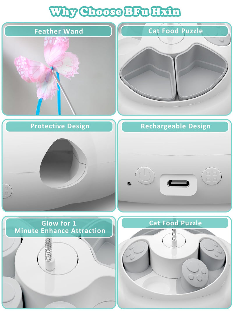 Interactive Cat Toys for Indoor Cats Electronic,Automatic Cat Toys Interactive White - BeesActive Australia