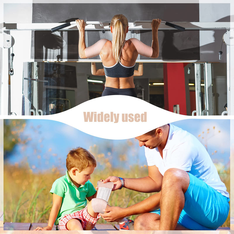 4 Rolls Elastic Tape Adhesive Elastic Tape Self Adhesive Bandage Wrap Flexible Stretch Bandages for Sports Ankle, Knee and Wrist Sprains Animal Pets, 5 Yard (4 Inch in Width) 4 Inch in Width - BeesActive Australia