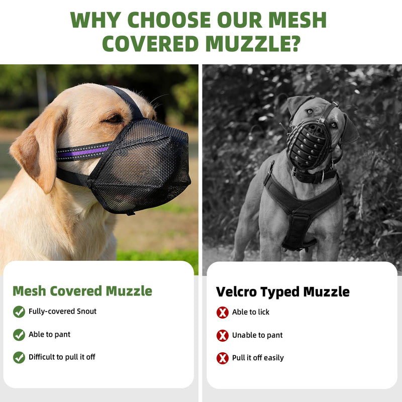 Muzzle Medium Dogs, Dog Muzzles with Velcro Fastener, Breathable Dog Muzzle, Pet Mask Dog Muzzle with Reflective & Adjustable Strap (XL) XL - BeesActive Australia