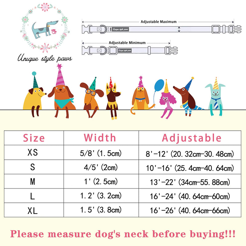 Unique style paws Valentine's Day Dog Collar Plastic Buckle Collar with Pendant Painting Love Heart Gift Wedding Small Medium Large Boys Girls Dogs L - BeesActive Australia