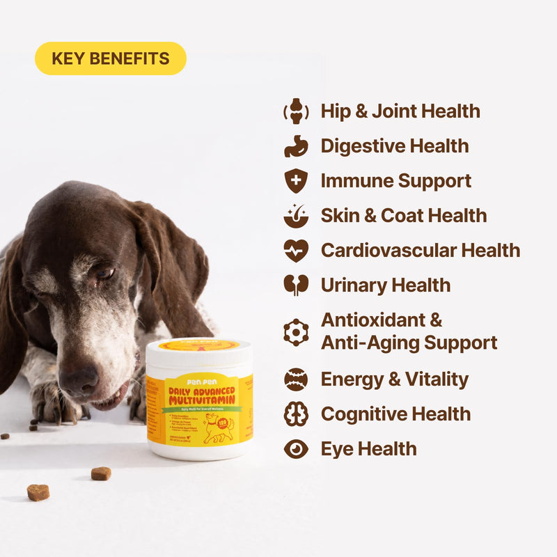 PENPEN Dog Vitamins and Supplements, Chewable Multivitamin for Dogs with Glucosamine, Omega-3, Probiotics – Supports Hip & Joint, Digestion & Immunity – All-in-One for Senior & Puppy (Chicken, 120ct)