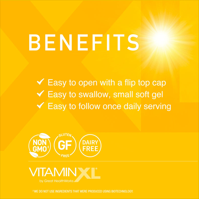 OmegaXL VitaminXL D3 High Potency Daily Vitamin D 5000 IU 30 Softgels | 125mcg, Immune Support Supplement, Promotes Healthy Muscle Function & Strong Bones, Non-GMO, Gluten-Free 30 Count (Pack of 1)