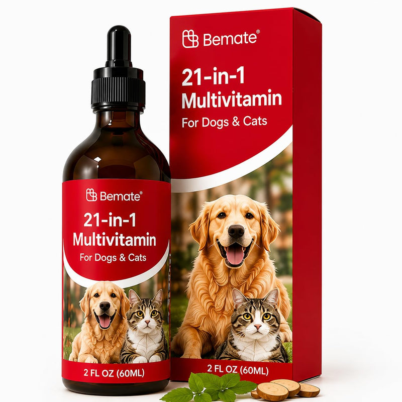 21-in-1 Dog Vitamins Multivitamin with Goji & Astragalus - Daily Vitamin Supplement for Immune Support, Digestion & Vitality - Supports Overall Health, Easy to Mix with Food - 2 fl oz