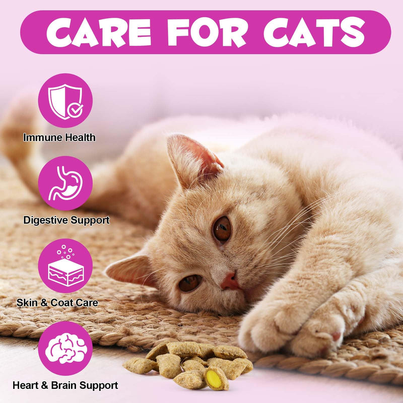 Cat Multivitamin, Multivitamin Treats for Cats, 15-IN-1 Nutritional Supplement, Supports Immune Health, Skin, Coat, Heart Health, Hip And Joint Health, Suitable for Cats of All Ages 100g Vitamin