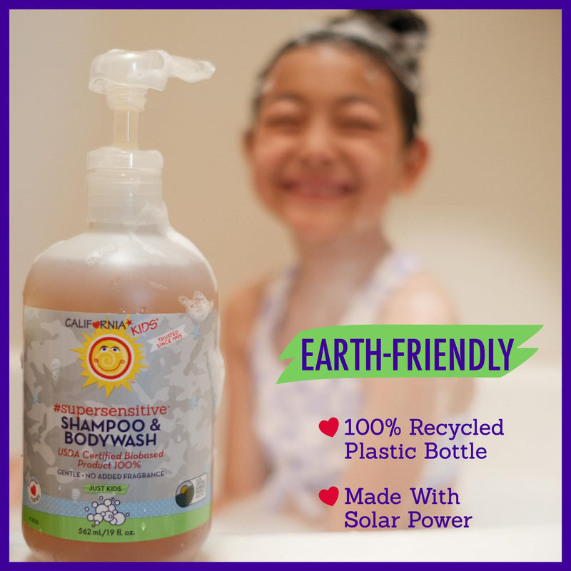 California Kids Super Sensitive Unscented Shampoo and Bodywash | 100% Plant-Based | Gentle Skincare for Kids | Fragrance Free Shampoo for Kids | Hypoallergenic Bodywash | 251 mL / 8.5 fl. oz. 8.5 Fl Oz (Pack of 1) - BeesActive Australia