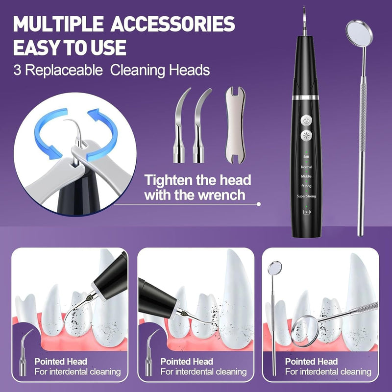 Dog Plaque Remover, Dog Teeth Cleaning Products for Tartar & Plaque Off, USB Rechargeable Dogs Teeth Cleaning for Dogs/Puppies - Includes Dental Scaler & Finger Toothbrush