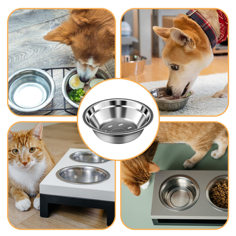 15 Pcs Bulk Stainless Steel Dog Bowls Pets Bowl Cat Water Bowls 2 Cups Dog Food Bowl Metal Replacement Food and Water Dish for Small Puppy Cat (16.68 oz) - BeesActive Australia