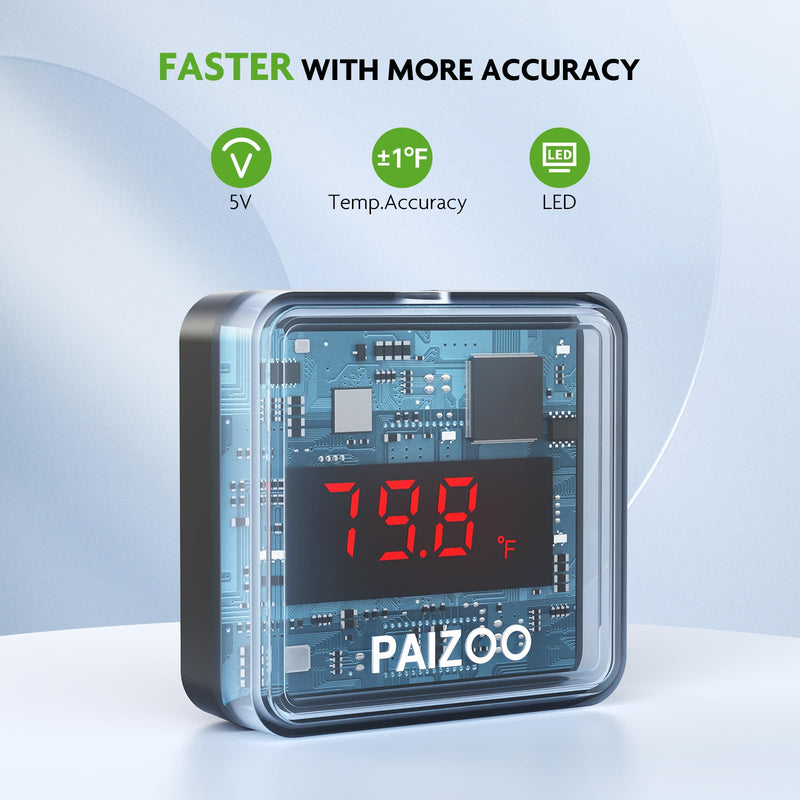 PAIZOO Aquarium Thermometer, LED Digital Thermometer for Fish Tank with USB Power, Highly Accurate Waterproof Temperature Gauge with Suction Cup and 6.5ft Power Cord for Saltwater and Freshwater - BeesActive Australia