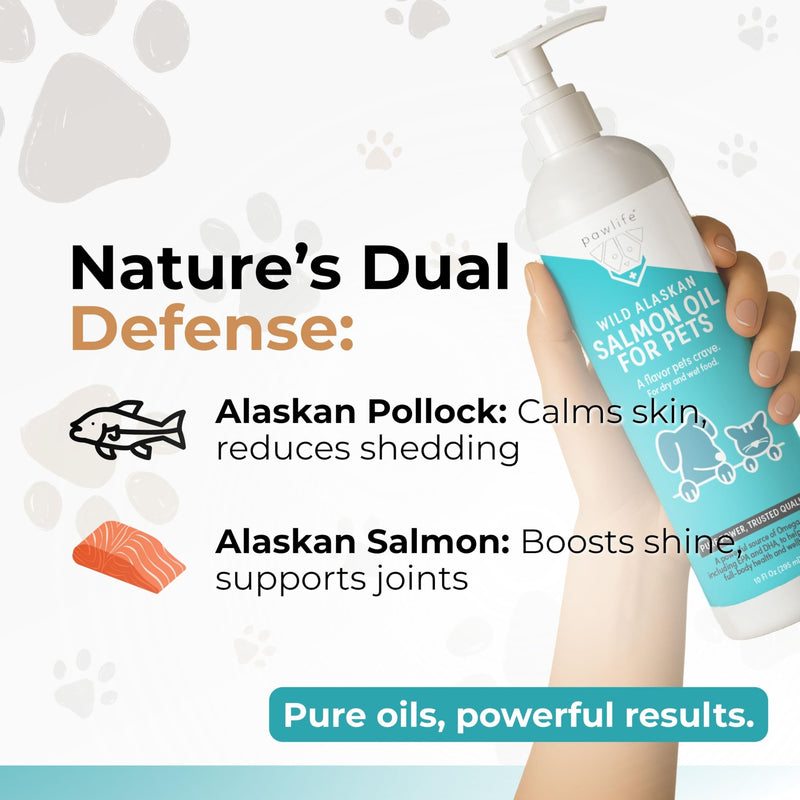 Wild Alaskan Salmon Oil for Dogs and Cats - Omega-3s, Including EPA and DHA, to Help Support Full-Body Health and Wellbeing for Sensitive Skin, Coat Health and Immune System Support - 2 Pack