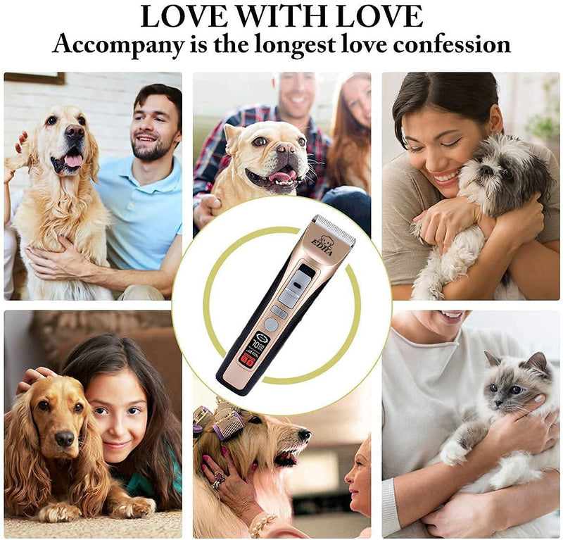 EDHA Dog Clipper - Animal Hair Clipper Kit 5-Speed Clipper for Dog Cats Wireless Pet Hair Trimmer Animal Clipper Hair Clipper Dog Cat P-005 - BeesActive Australia