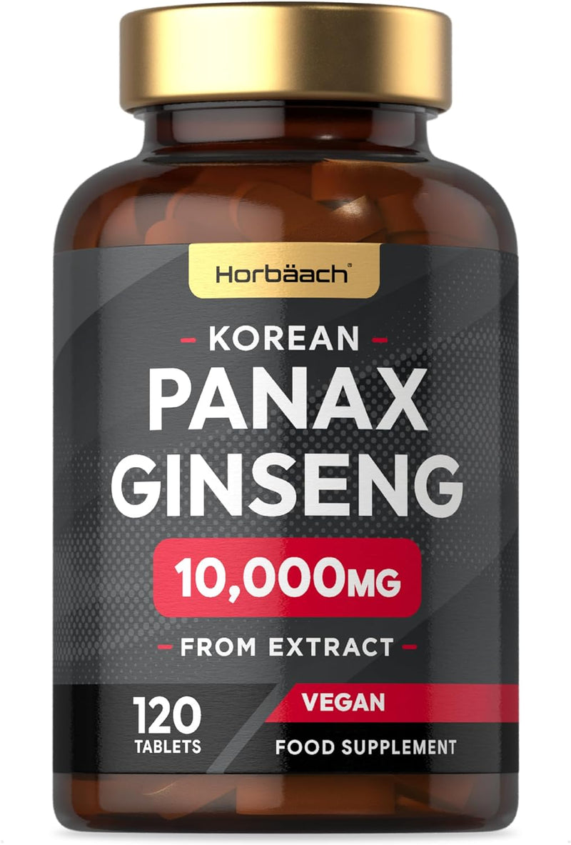 Panax Ginseng Capsules High Strength | 6000mg Korean Ginseng Extract | Suitable for Vegans & Vegetarians | by Horbaach - BeesActive Australia