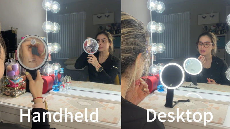 30X/1X Makeup Magnifying Mirror with Lights, 6inch Double-Sided LED Mirror [30x]black