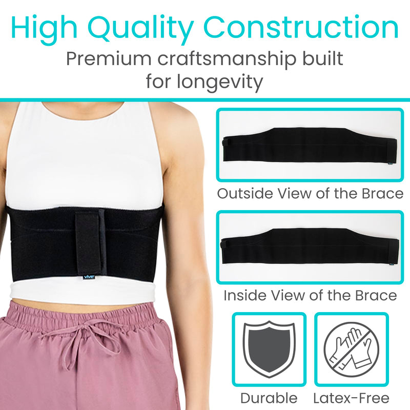 Vive Broken Rib Brace for Women, Men - Rib Cage Support Belt for Fractured, Cracked, Broken or Bruised Ribs - Post Surgery Compression Garment Wrap - Diastasis Recti Belly Band Medium - BeesActive Australia