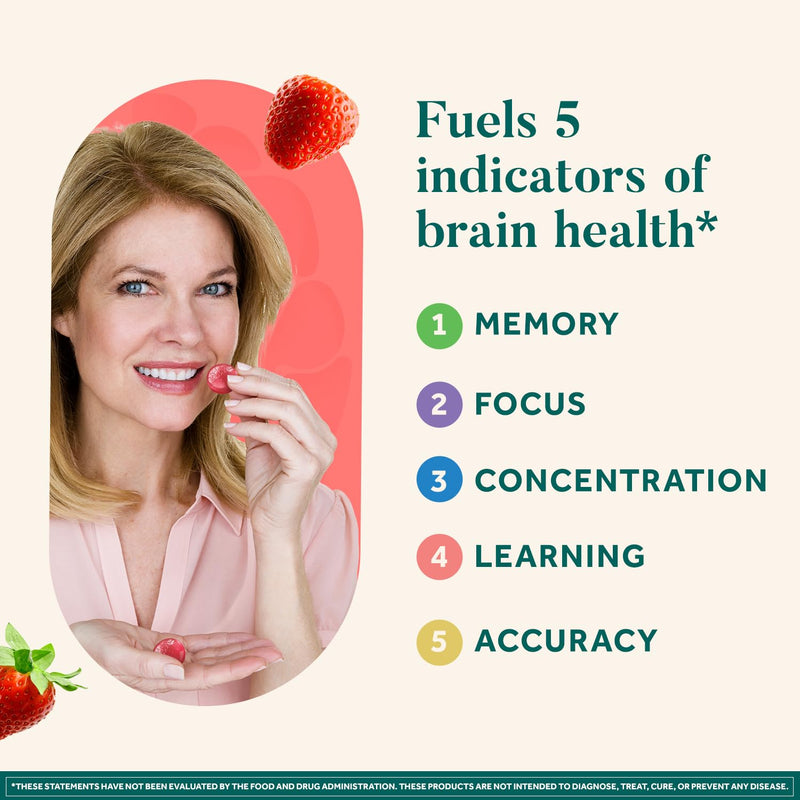 NEURIVA Original Brain Supplement for Memory, Focus & Concentration with Clinically Tested Nootropics Phosphatidylserine and Neurofactor, Strawberry Flavor, 50 Gummies (2 Pack) 50 Count (Pack of 2)