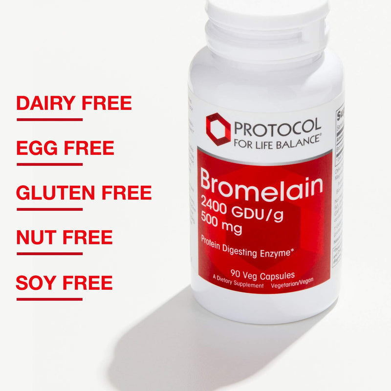 Protocol Bromelain - 500mg Capsules - Protein Digestive Enzyme - Supports Healthy Digestion* - Digestion Supplement - Vegan & Kosher - 90 Veg Capsules - BeesActive Australia