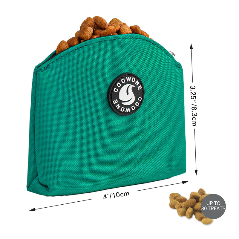 COOWONE Dog Treat Pouch Magnetic Closure Small Dog Training Treat Pouch Pocket Sized Small Dog Treat Pouch with Clip (Green) Green - BeesActive Australia