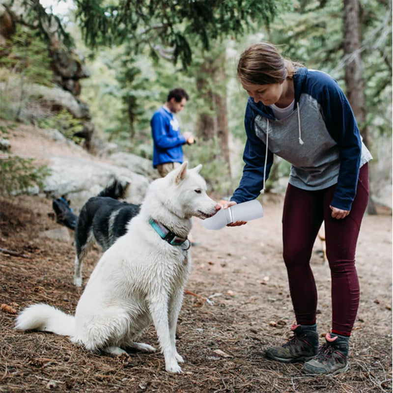 Dog Water Bottle, Portable Dog Travel Water Bottle, Lightweight, Leak Proof Silicone Dog Drinking Bottle Ideal for Walking Hiking Travel Road Trips, 550ML/19OZ - BeesActive Australia