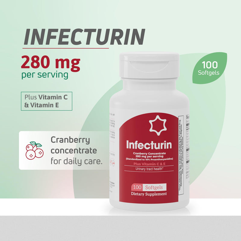 Cranberry 280 mg with Vitamin C & E Urinary Tract Support 100 Count
