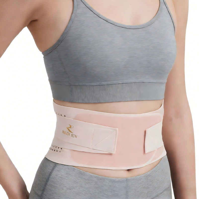 RANDY SUN Comfort Lower Back Brace for Female Workers - Breathable & Lightweight Posture Corrector, Adjustable andInvisible for Daily Wear Pain-Free All Day Wear,Pink, X-large L/XL(Waistline 30"-37") Light Pink - BeesActive Australia