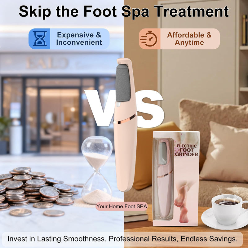 Electric Foot File, Callus Remover for Feet,Rechargeable Foot Pedicure Tool for Dry &Dead Cracked Skin,Professional Cordless Hard Skin Removal with 2 Durable Heads - BeesActive Australia
