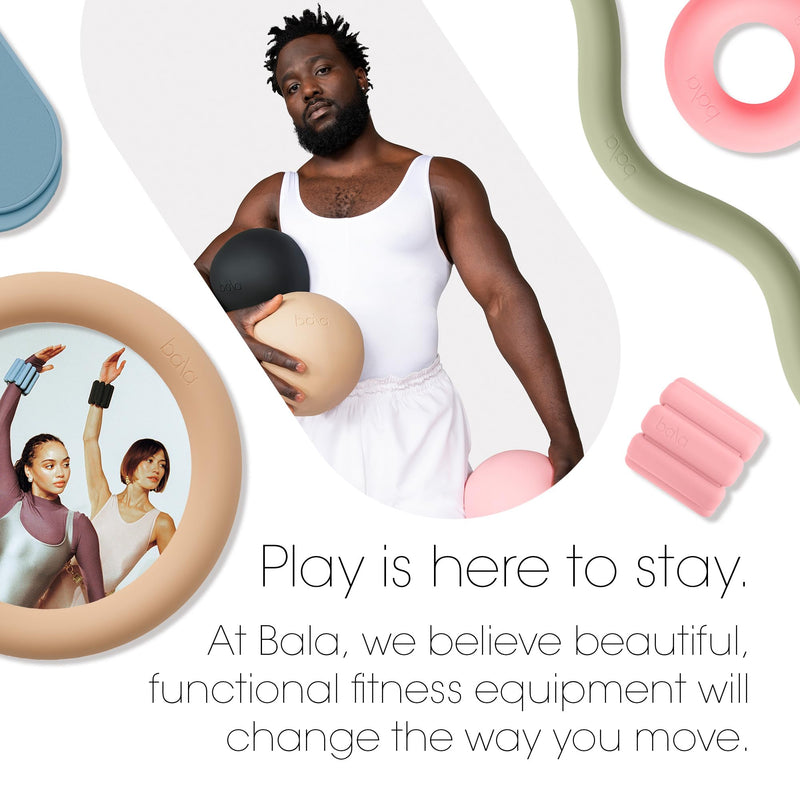 Bala Non-Weighted Exercise Ball - 8" Yoga Ball for Barre, Stretching, Strength & Core Training - Small Pilates Ball Workout Accessory with Mini Pump for Home Gym & Fitness Routines Sage